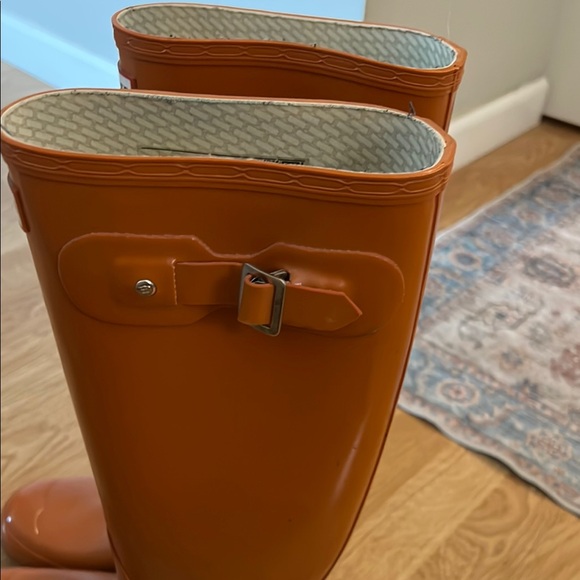 Orange Tall Rain Boots - Picture 2 of 8